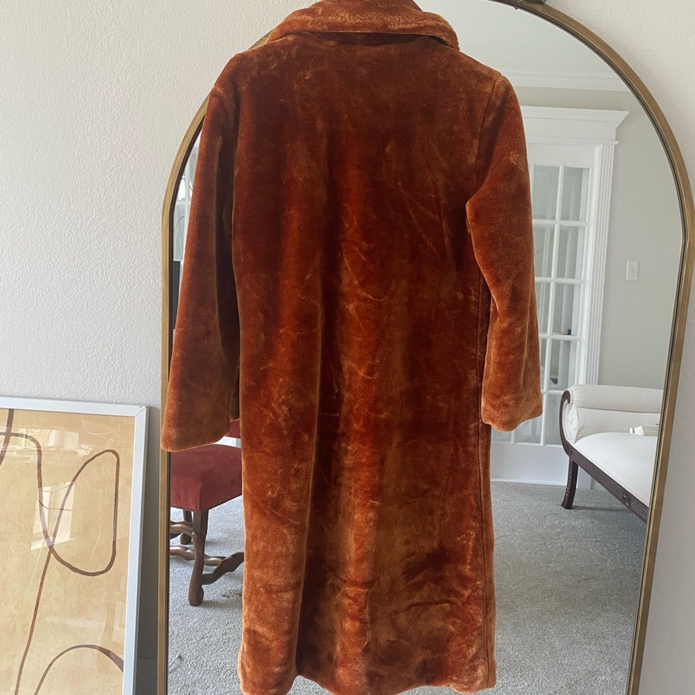 Beautiful maxi length faux fur coat